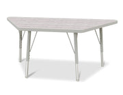 Berries® Trapezoid Activity Table - 24" X 48", E-height - Driftwood Gray/Gray/Gray