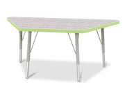 Berries® Trapezoid Activity Table - 24" X 48", E-height - Driftwood Gray/Key Lime/Gray