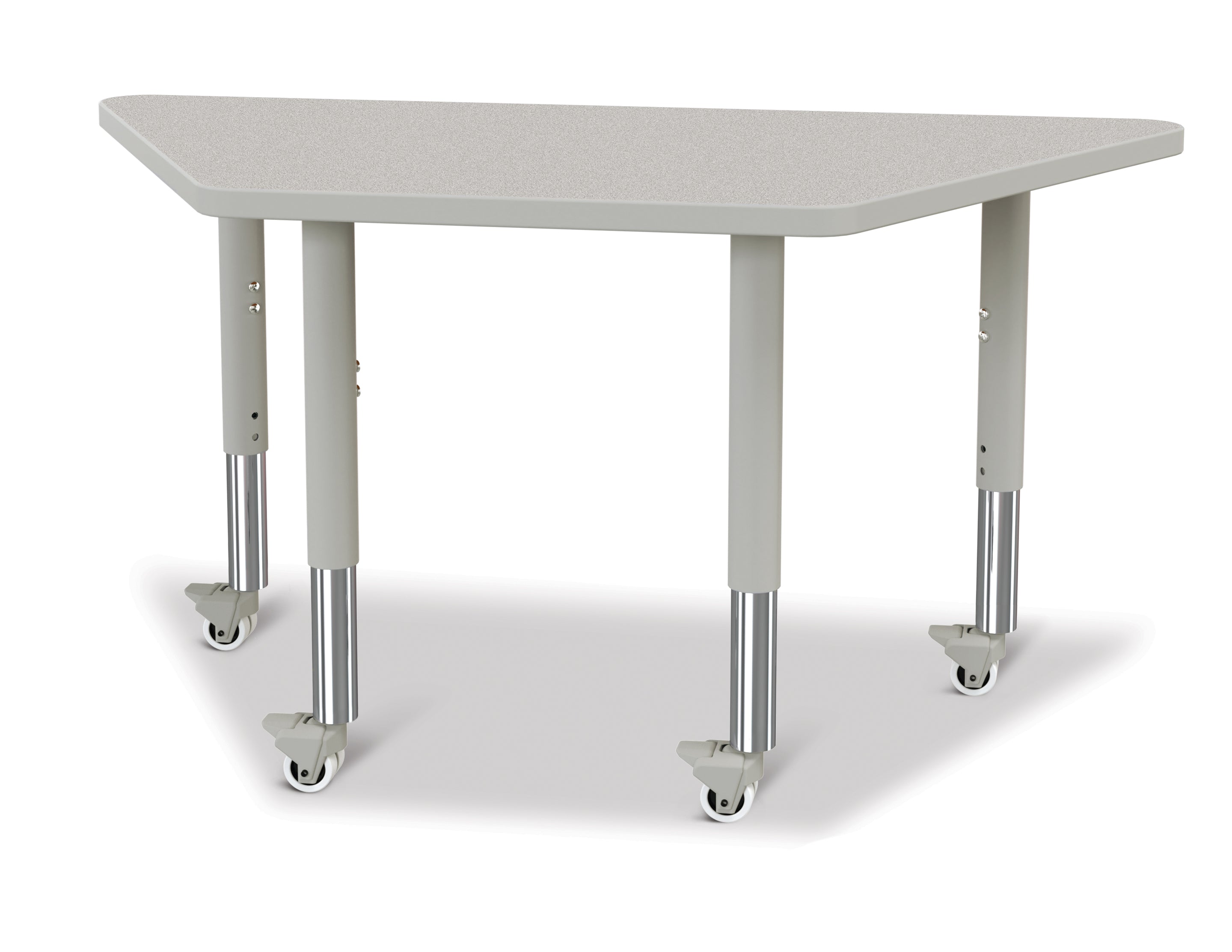Berries® Trapezoid Activity Tables - 24" X 48", Mobile - Freckled Gray/Gray/Gray