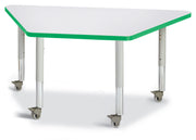 Berries® Trapezoid Activity Tables - 24" X 48", Mobile - Freckled Gray/Green/Gray