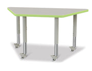 Berries® Trapezoid Activity Tables - 24" X 48", Mobile - Freckled Gray/Key Lime/Gray