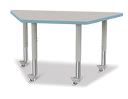 Berries® Trapezoid Activity Tables - 24" X 48", Mobile - Freckled Gray/Coastal Blue/Gray