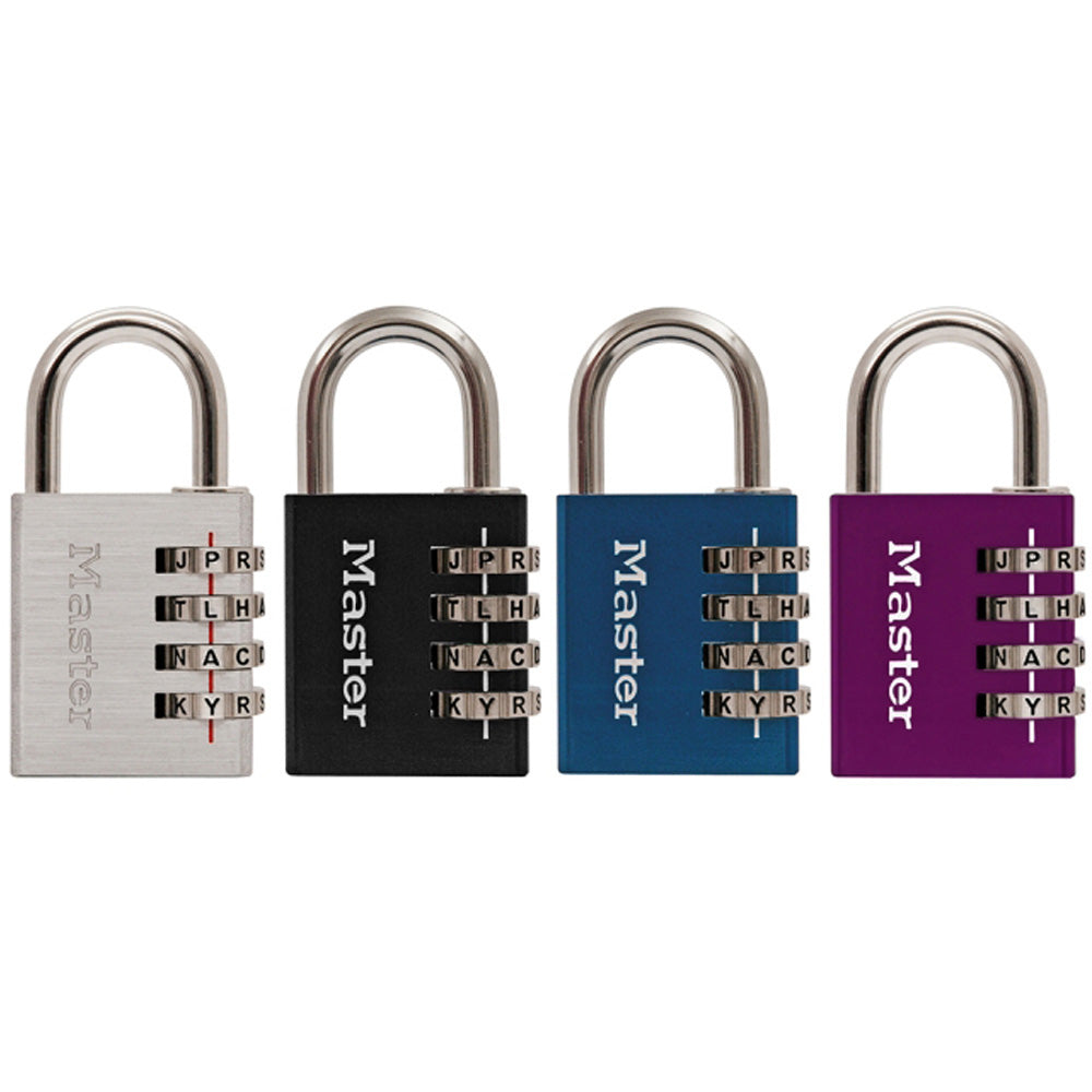 1-9/16in (40mm) Wide Set Your Own WORD Combination Padlock; Assorted Colors
