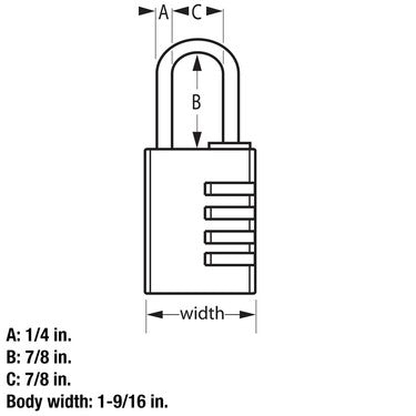 1-9/16in (40mm) Wide Set Your Own WORD Combination Padlock; Assorted Colors