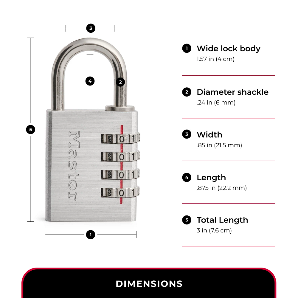 1-9/16in (40mm) Wide Set Your Own Combination Padlock