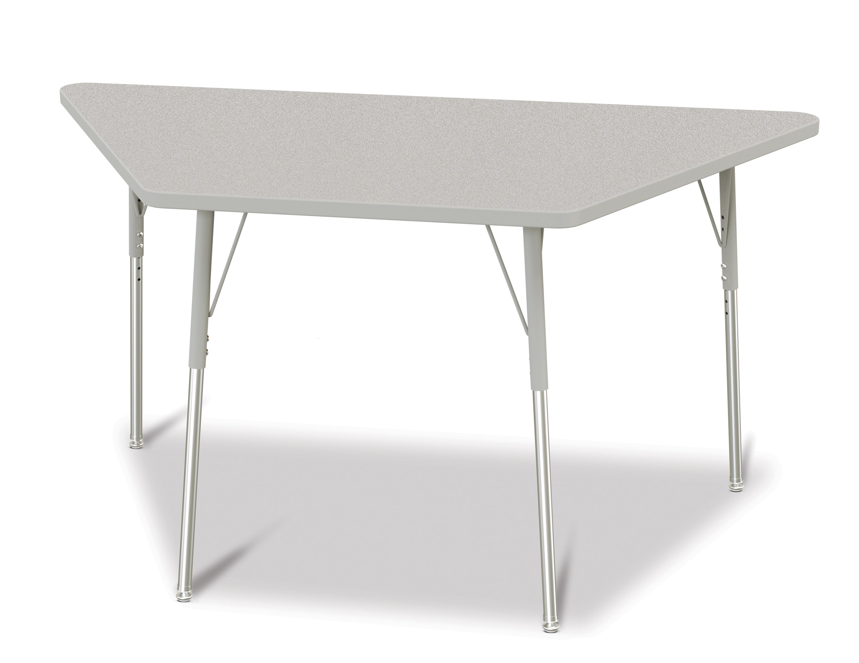 Berries® Trapezoid Activity Tables - 30" X 60", A-height - Freckled Gray/Gray/Gray