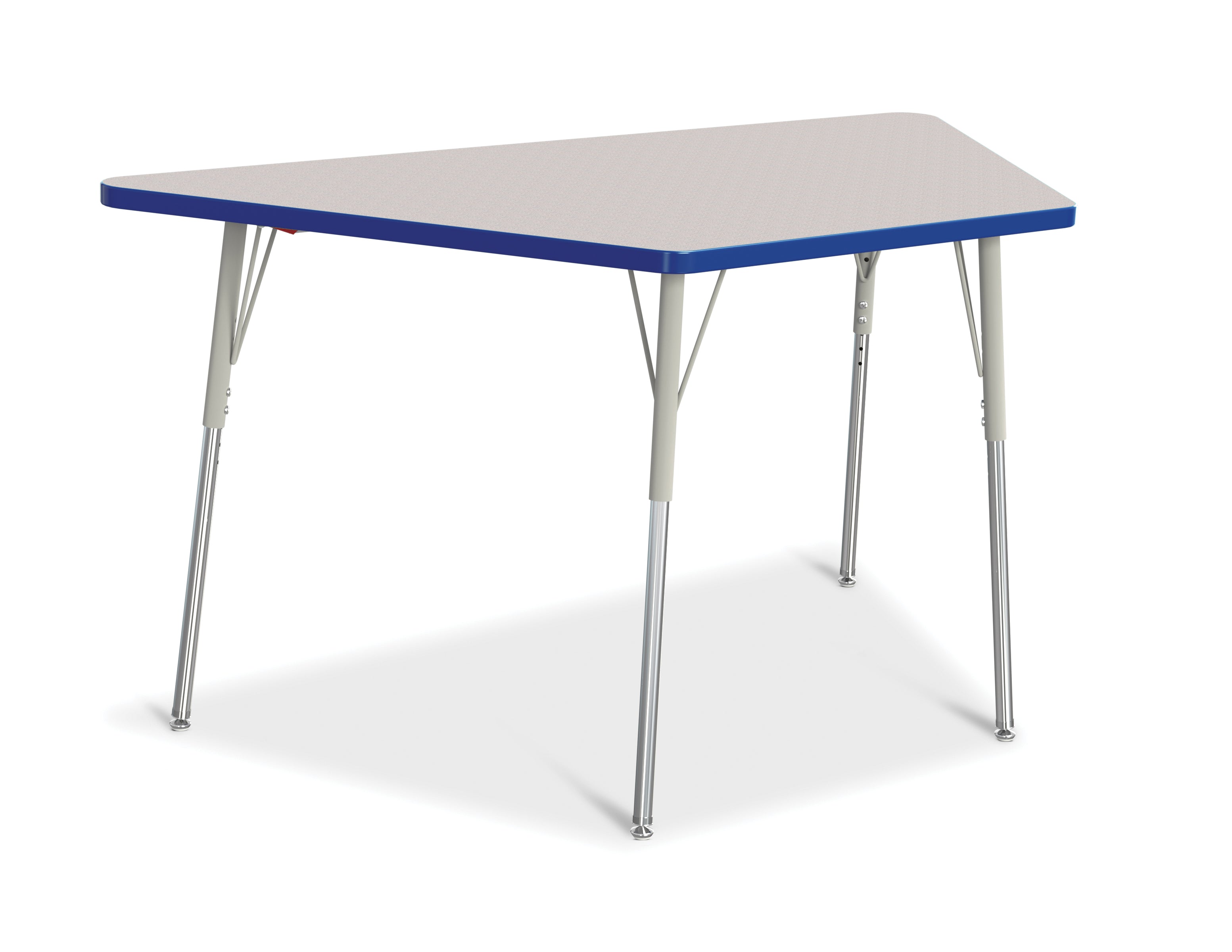 Berries® Trapezoid Activity Tables - 30" X 60", A-height - Freckled Gray/Blue/Gray