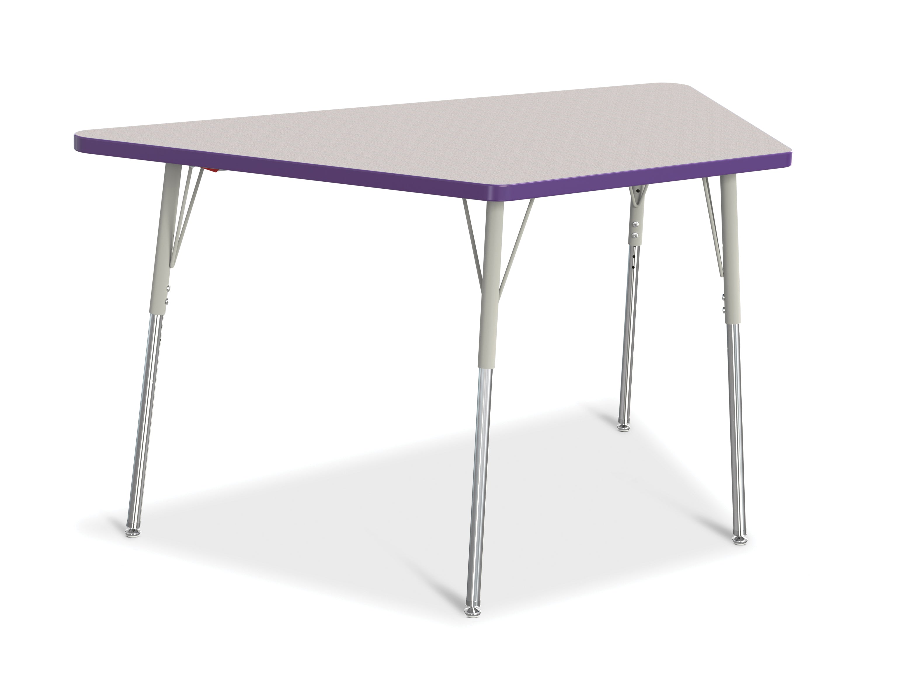 Berries® Trapezoid Activity Tables - 30" X 60", A-height - Freckled Gray/Purple/Gray