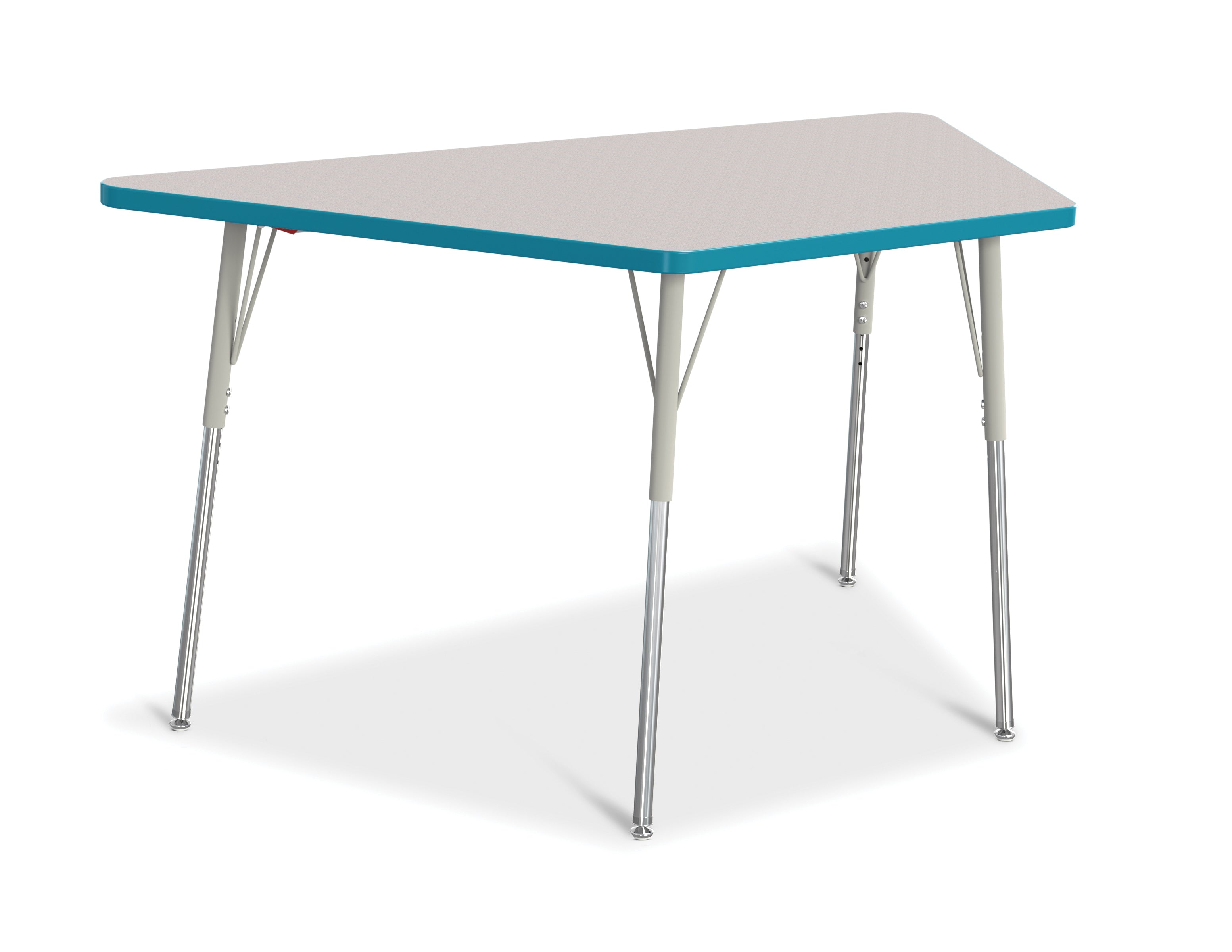 Berries® Trapezoid Activity Tables - 30" X 60", A-height - Freckled Gray/Teal/Gray