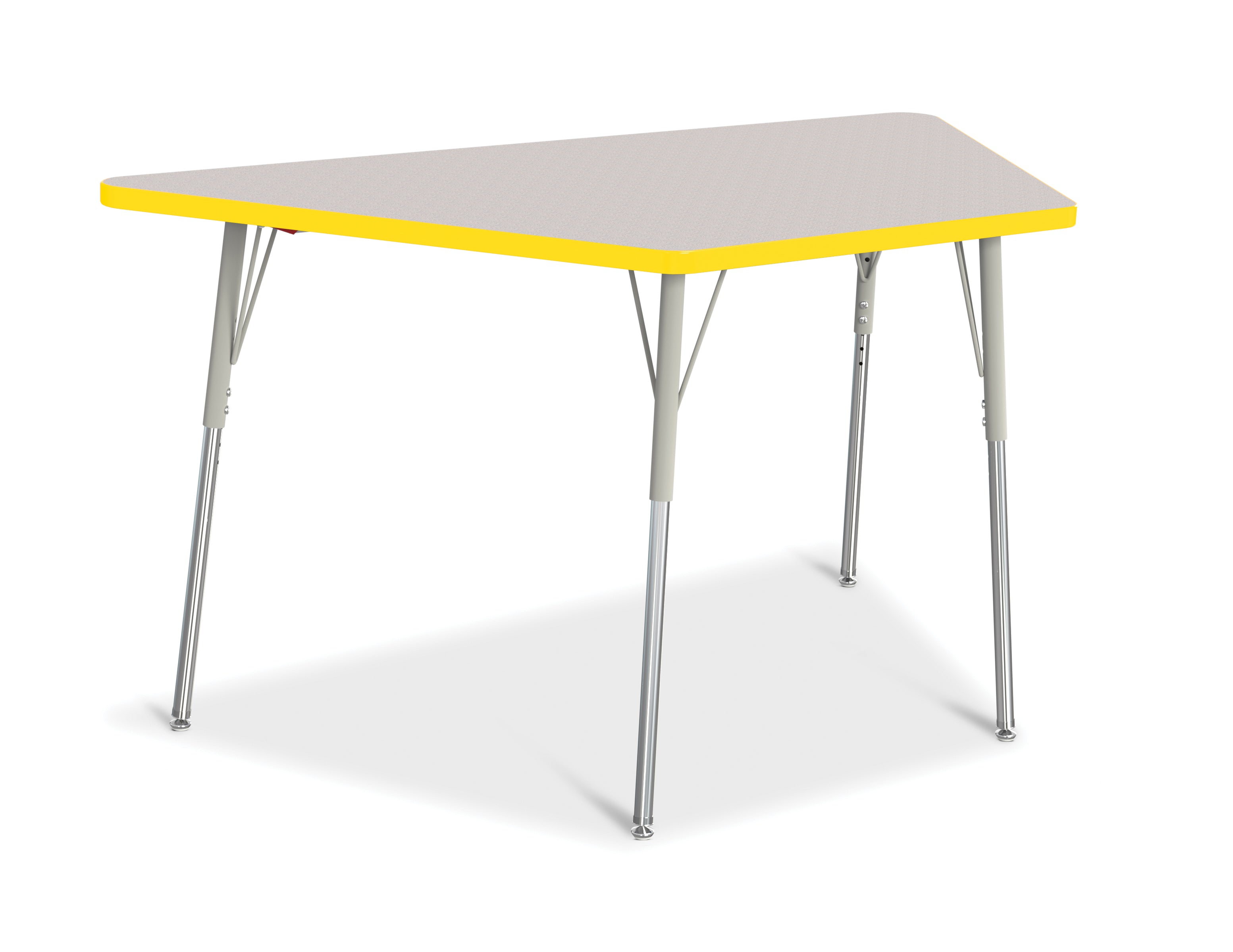 Berries® Trapezoid Activity Tables - 30" X 60", A-height - Freckled Gray/Yellow/Gray
