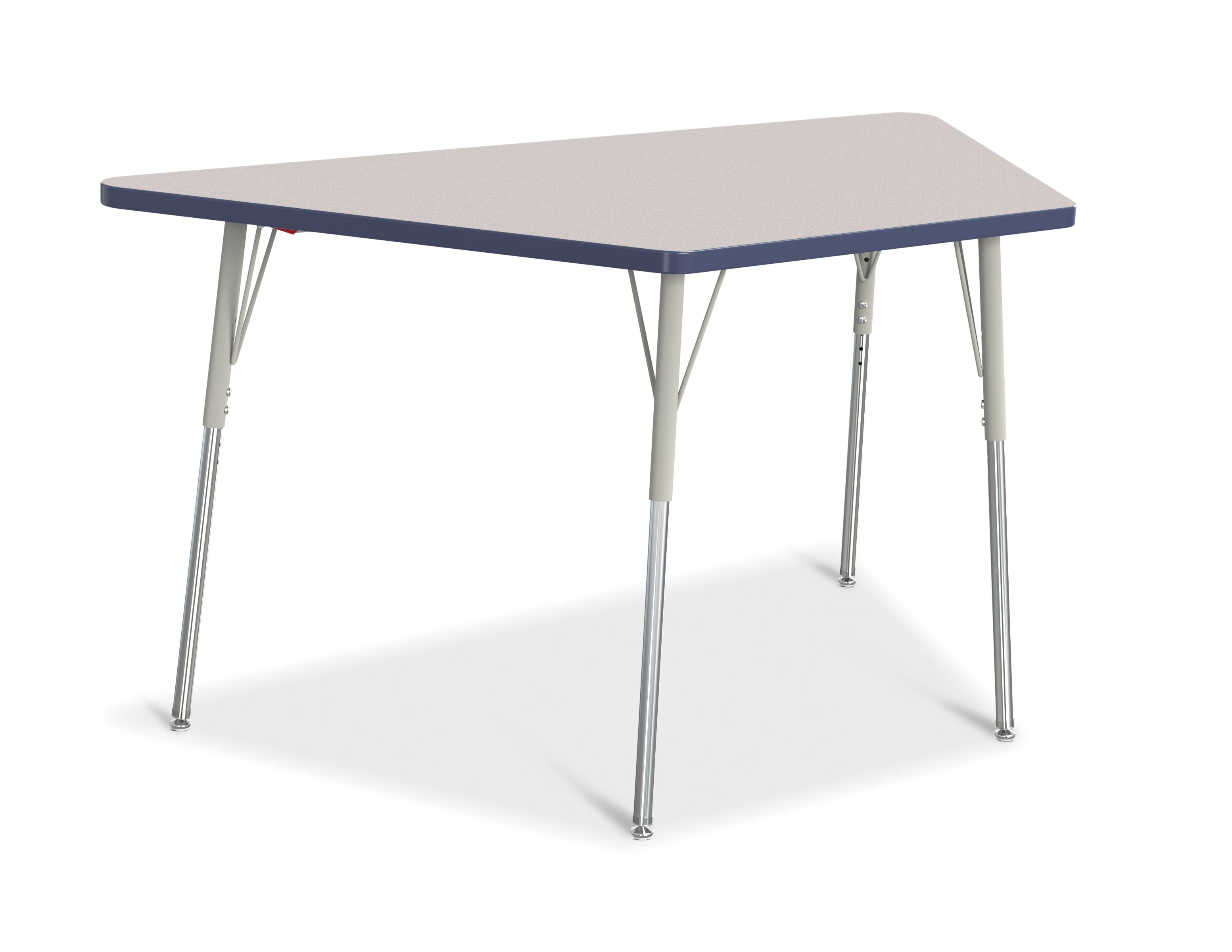 Berries® Trapezoid Activity Tables - 30" X 60", A-height - Freckled Gray/Navy/Gray