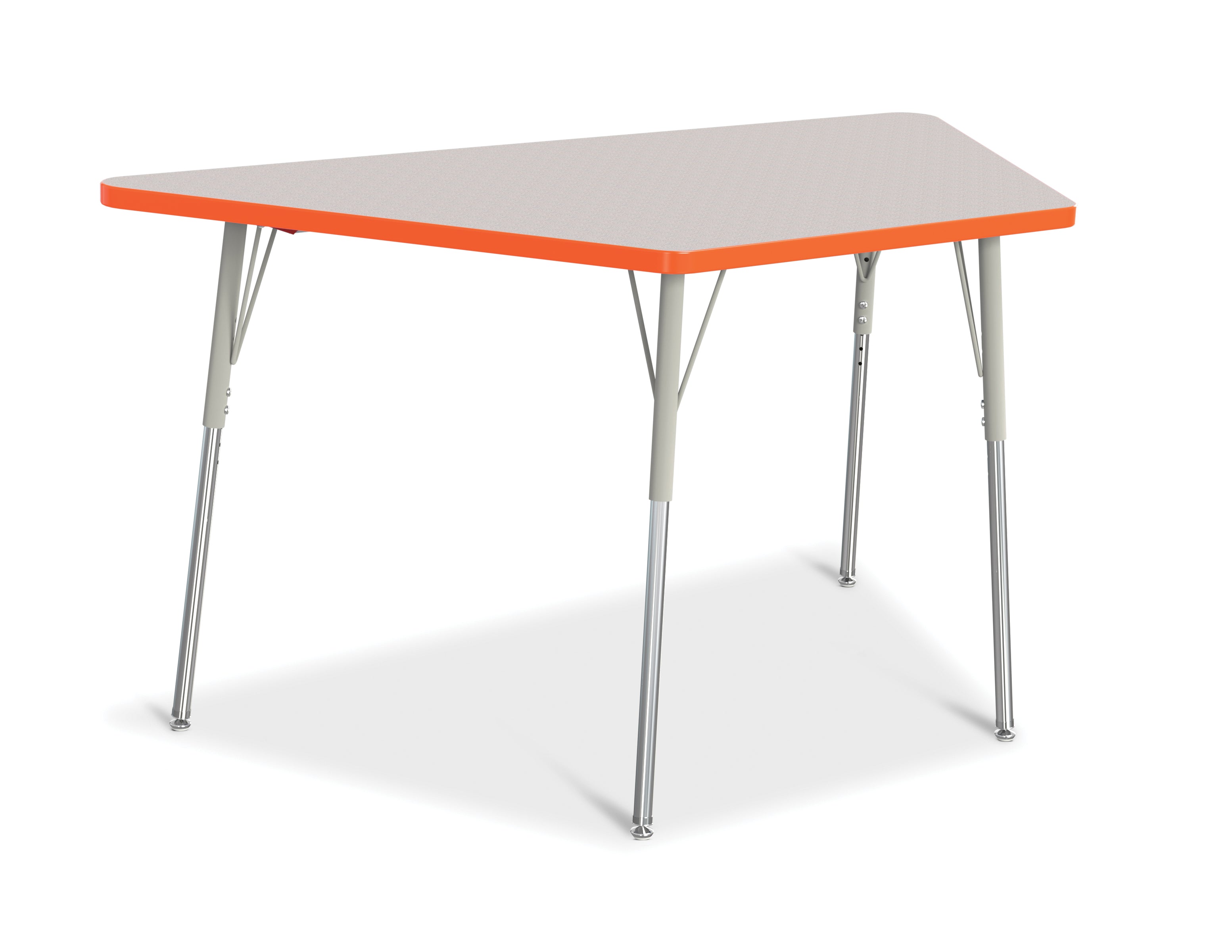 Berries® Trapezoid Activity Tables - 30" X 60", A-height - Freckled Gray/Orange/Gray