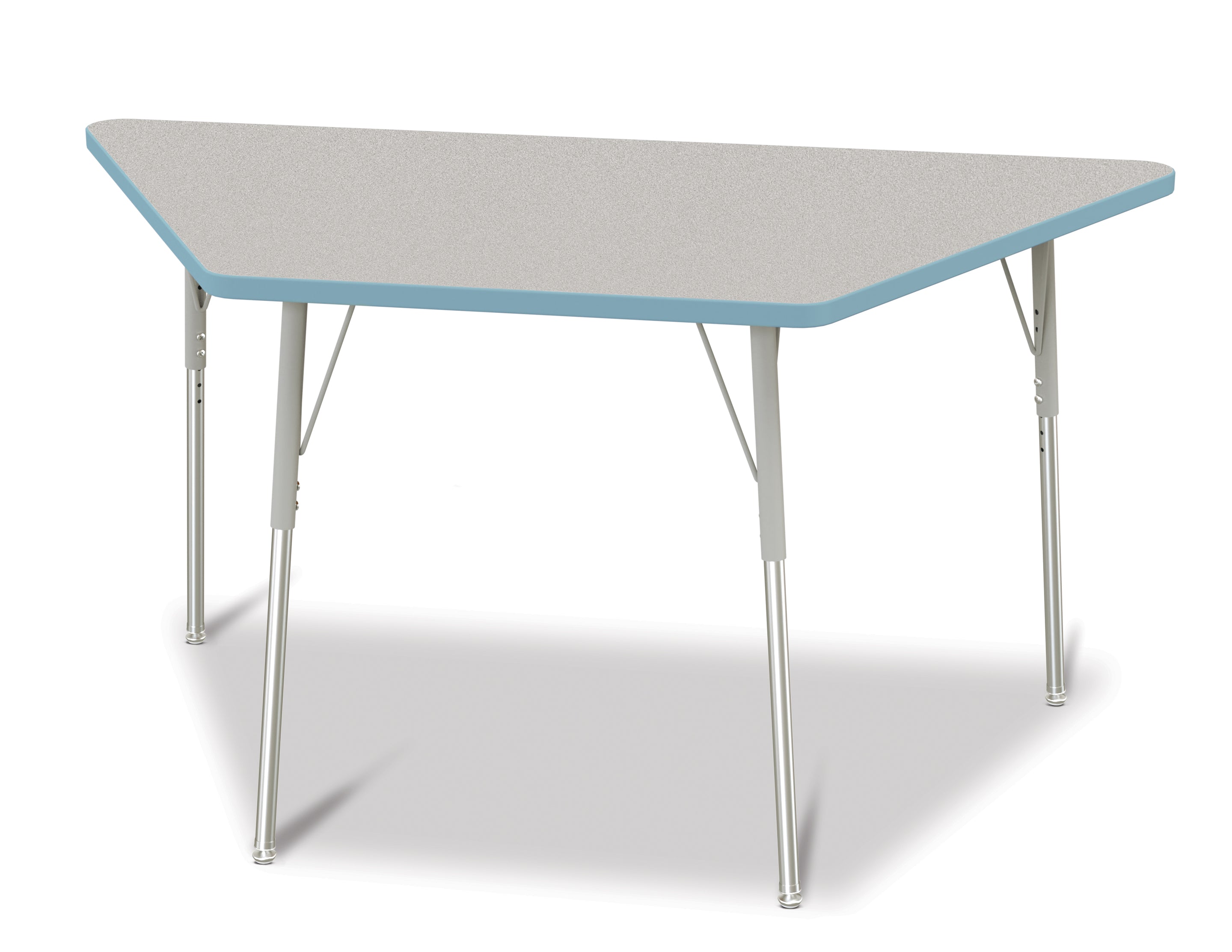 Berries® Trapezoid Activity Tables - 30" X 60", A-height - Freckled Gray/Coastal Blue/Gray