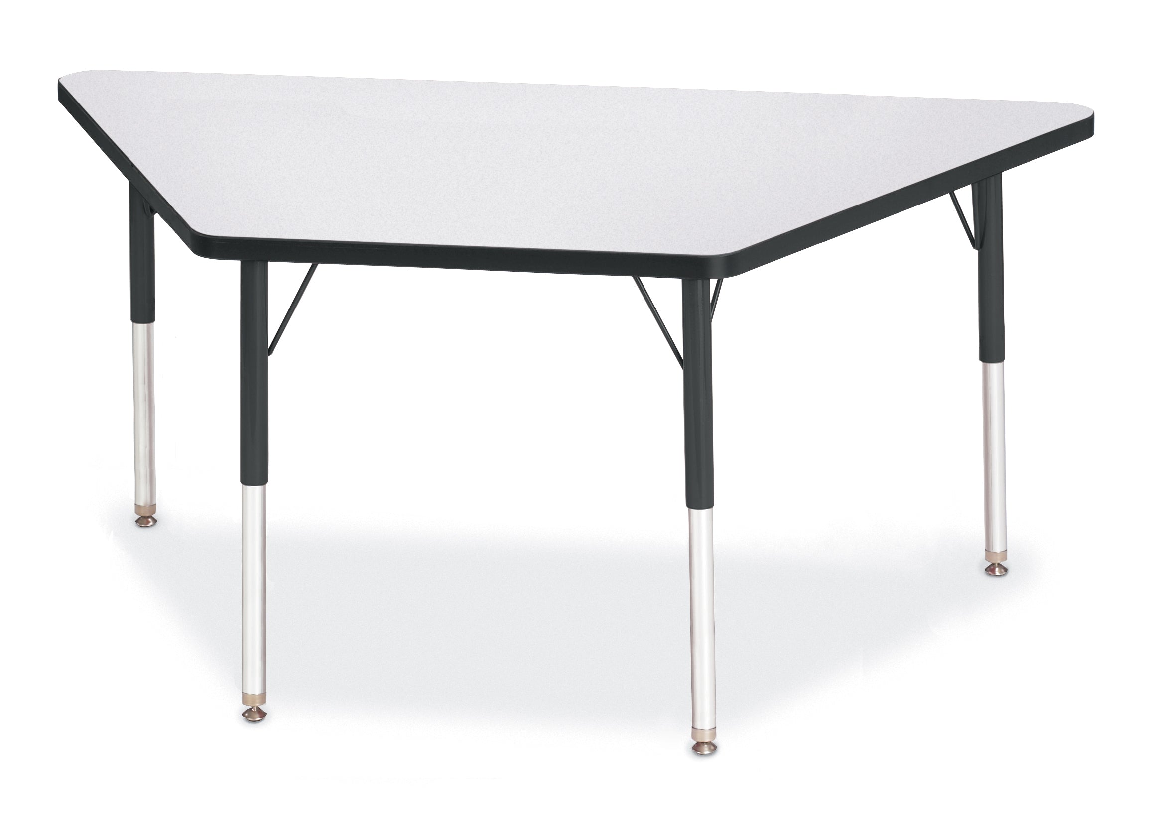 Berries® Trapezoid Activity Tables - 30" X 60", A-height - Freckled Gray/Black/Black