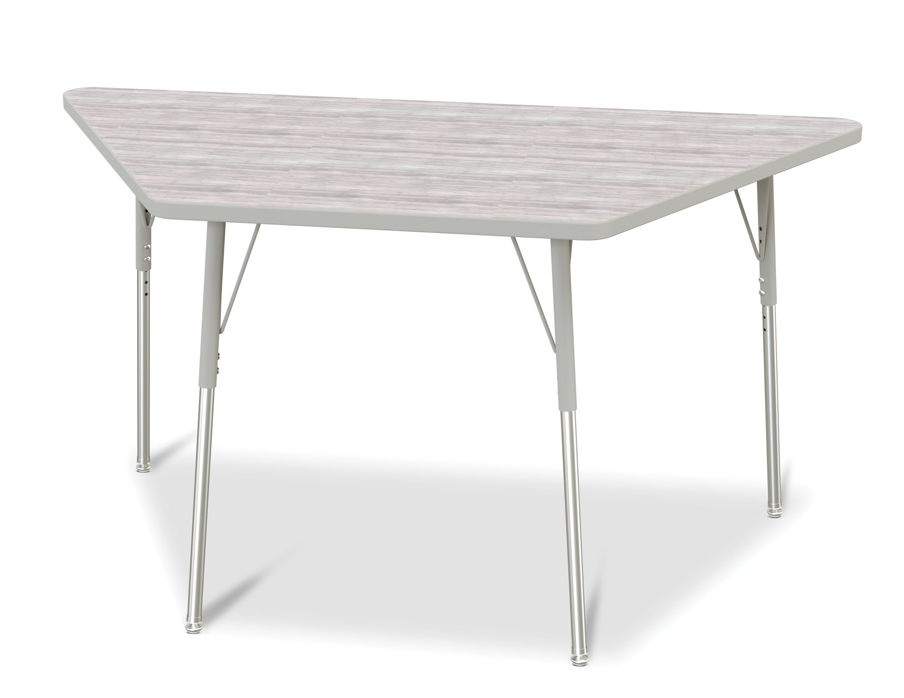 Berries® Trapezoid Activity Table - 30" X 60", A-height - Driftwood Gray/Gray/Gray