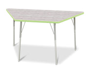 Berries® Trapezoid Activity Table - 30" X 60", A-height - Driftwood Gray/Key Lime/Gray