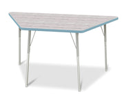 Berries® Trapezoid Activity Table - 30" X 60", A-height - Driftwood Gray/Coastal Blue/Gray