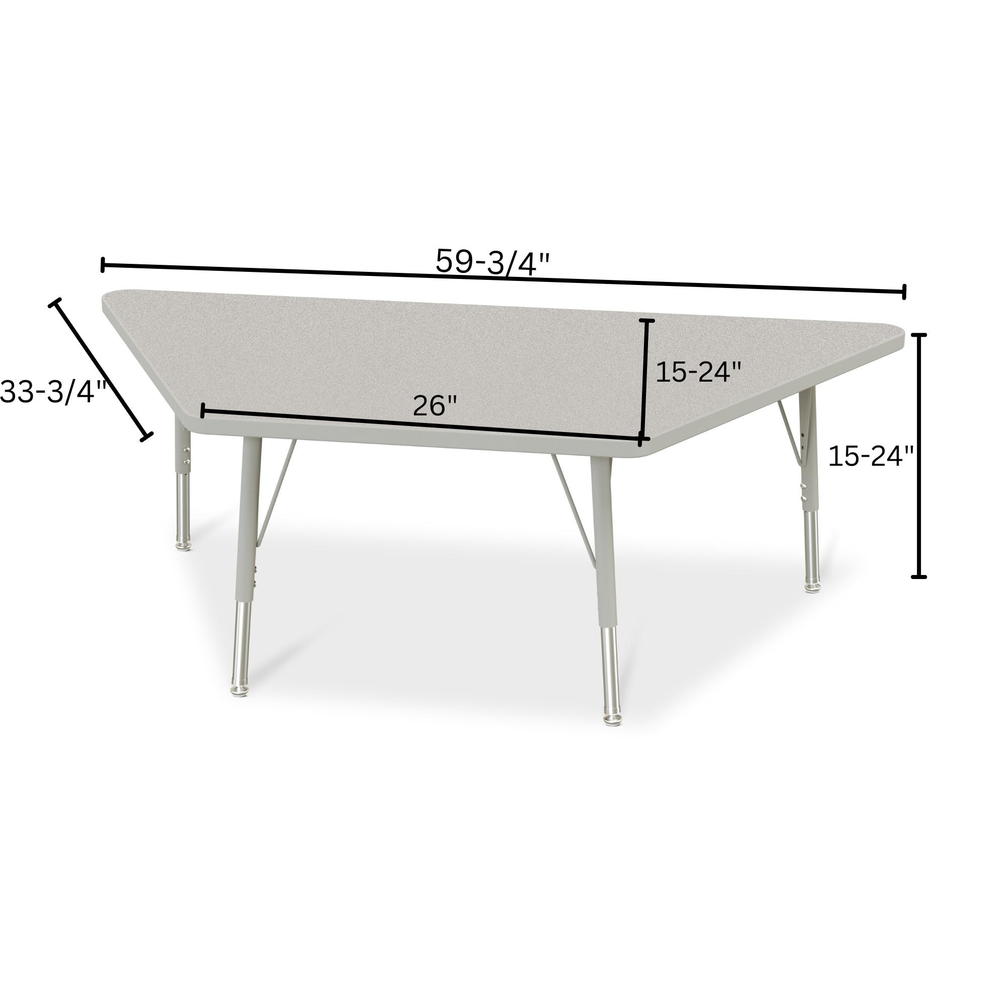Berries® Trapezoid Activity Tables - 30" X 60", E-height - Freckled Gray/Gray/Gray