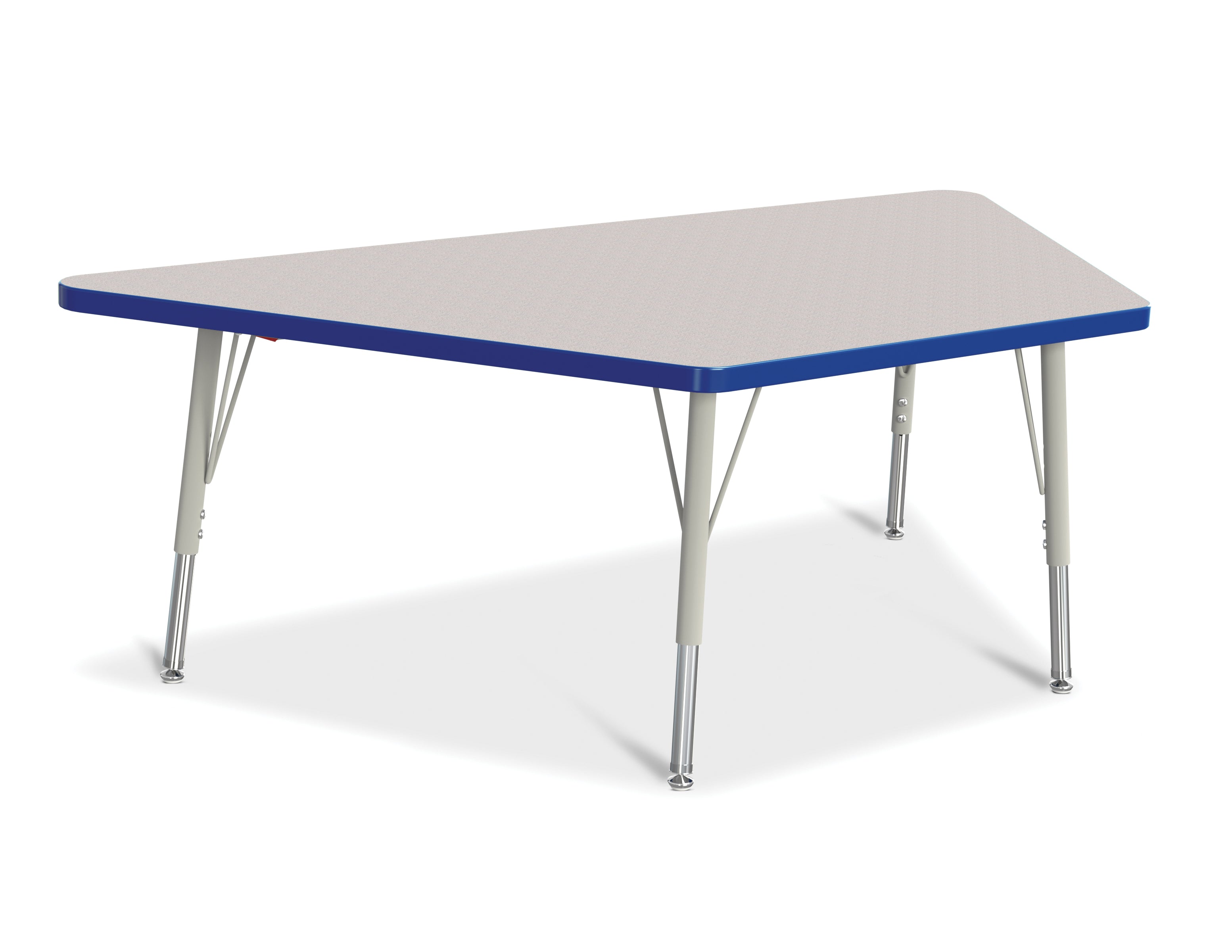 Berries® Trapezoid Activity Tables - 30" X 60", E-height - Freckled Gray/Blue/Gray