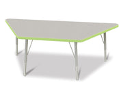 Berries® Trapezoid Activity Tables - 30" X 60", E-height - Freckled Gray/Key Lime/Gray
