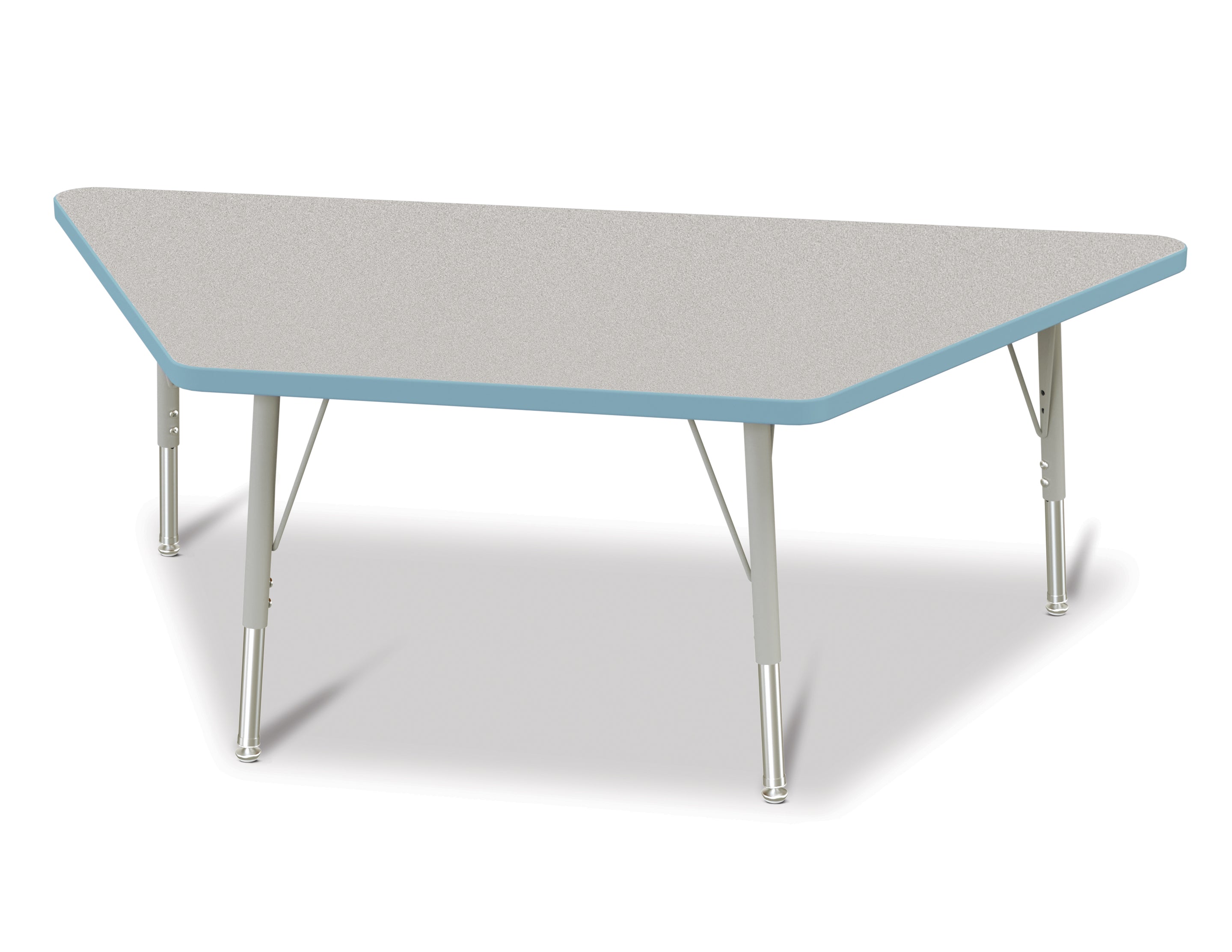 Berries® Trapezoid Activity Tables - 30" X 60", E-height - Freckled Gray/Coastal Blue/Gray