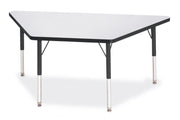 Berries® Trapezoid Activity Tables - 30" X 60", E-height - Freckled Gray/Black/Black