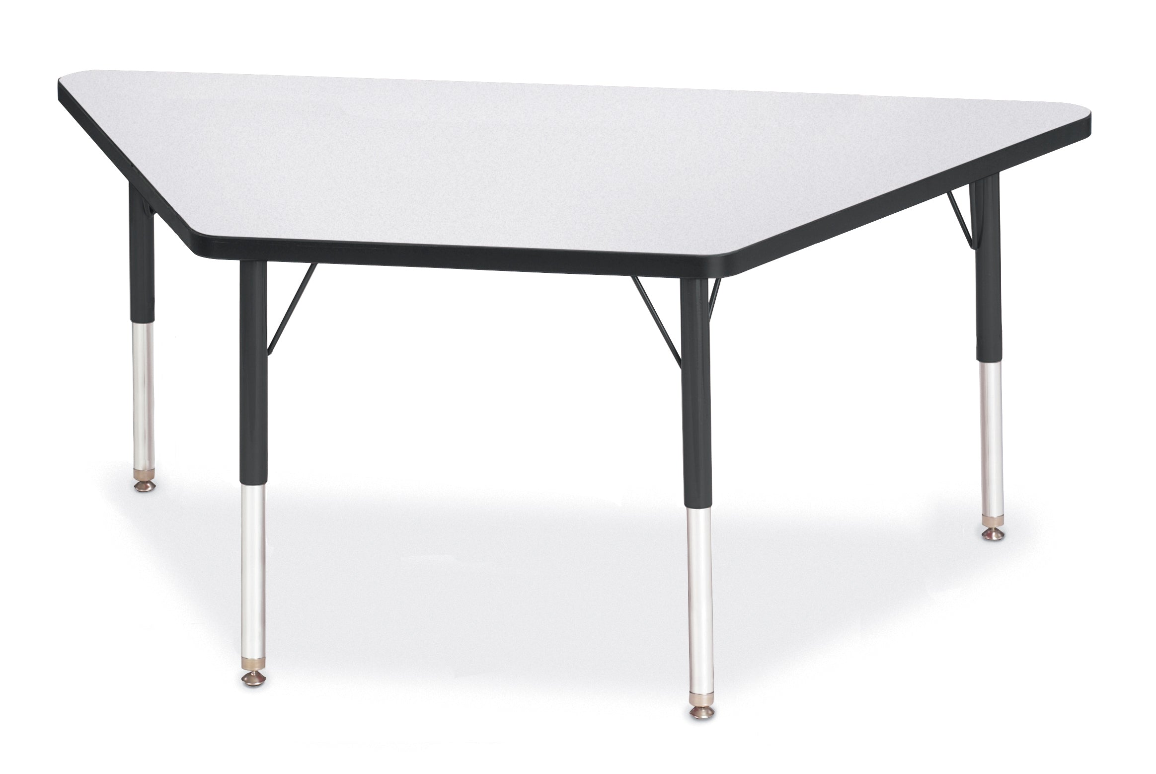 Berries® Trapezoid Activity Tables - 30" X 60", E-height - Freckled Gray/Black/Black