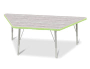 Berries® Trapezoid Activity Table - 30" X 60", E-height - Driftwood Gray/Key Lime/Gray