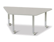 Berries® Trapezoid Activity Tables - 30" X 60", Mobile - Freckled Gray/Gray/Gray
