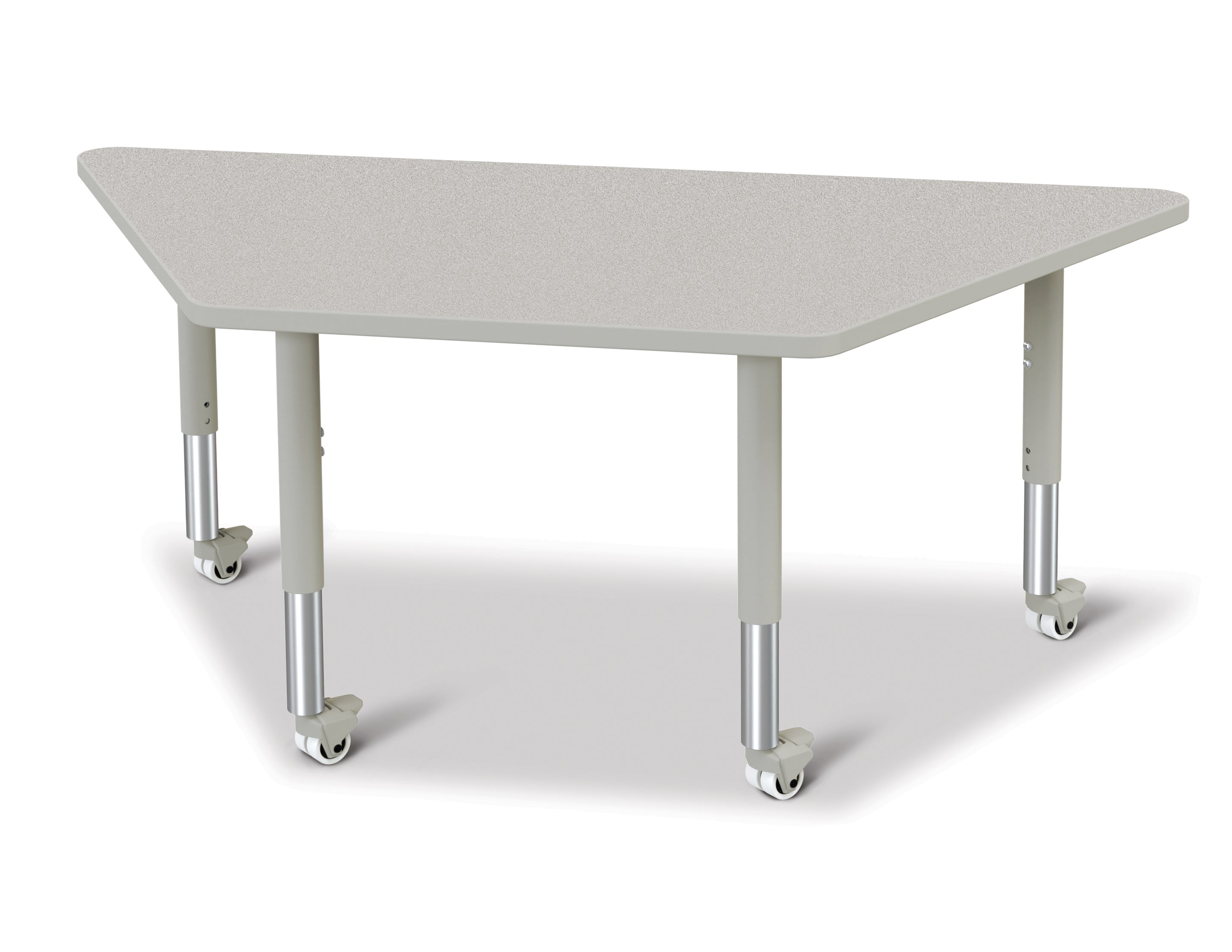 Berries® Trapezoid Activity Tables - 30" X 60", Mobile - Freckled Gray/Gray/Gray