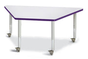 Berries® Trapezoid Activity Tables - 30" X 60", Mobile - Freckled Gray/Purple/Gray