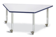Berries® Trapezoid Activity Tables - 30" X 60", Mobile - Freckled Gray/Navy/Gray