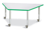 Berries® Trapezoid Activity Tables - 30" X 60", Mobile - Freckled Gray/Green/Gray