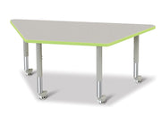 Berries® Trapezoid Activity Tables - 30" X 60", Mobile - Freckled Gray/Key Lime/Gray