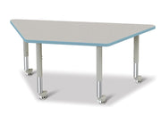 Berries® Trapezoid Activity Tables - 30" X 60", Mobile - Freckled Gray/Coastal Blue/Gray