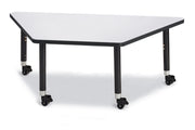 Berries® Trapezoid Activity Tables - 30" X 60", Mobile - Freckled Gray/Black/Black