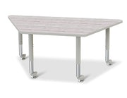 Berries® Trapezoid Activity Table - 30" X 60", Mobile - Driftwood Gray/Gray/Gray