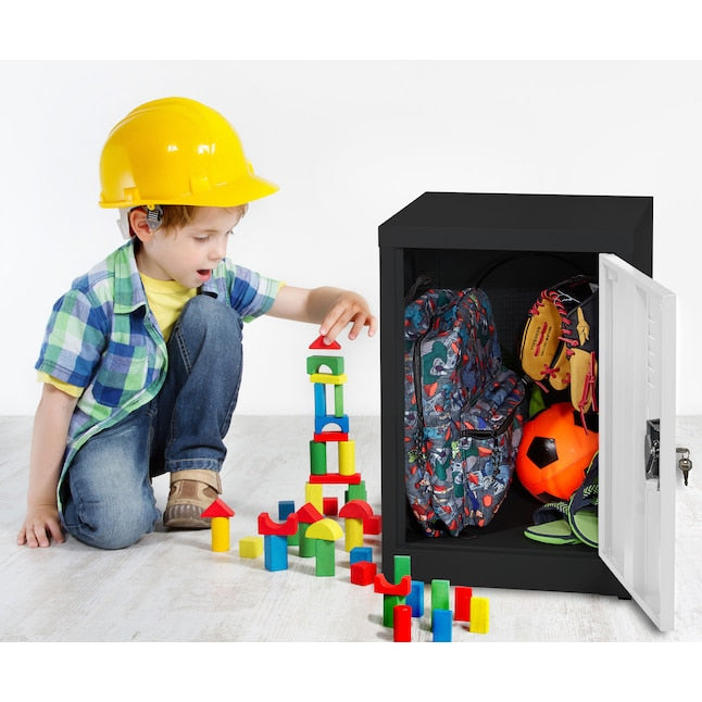 24'' Locker for Kids – Black Body With White Doors 2-Pack