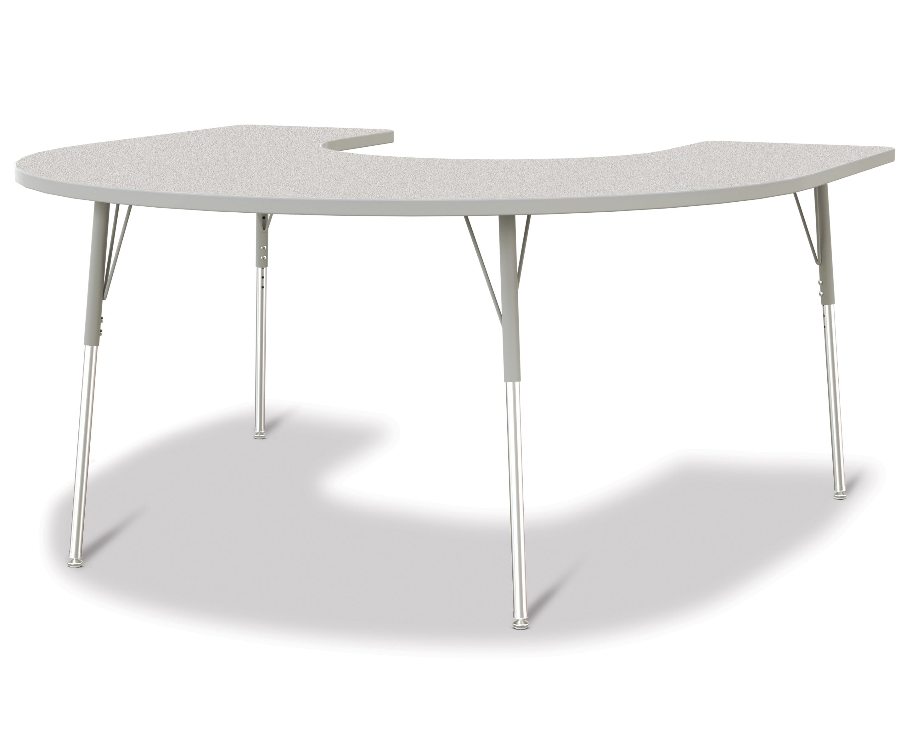 Berries® Horseshoe Activity Table - 66" X 60", A-height - Freckled Gray/Gray/Gray