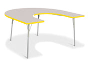 Berries® Horseshoe Activity Table - 66" X 60", A-height - Freckled Gray/Yellow/Gray