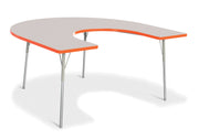 Berries® Horseshoe Activity Table - 66" X 60", A-height - Freckled Gray/Orange/Gray