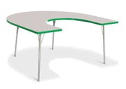 Berries® Horseshoe Activity Table - 66" X 60", A-height - Freckled Gray/Green/Gray