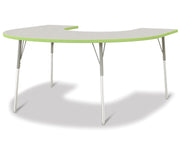 Berries® Horseshoe Activity Table - 66" X 60", A-height - Freckled Gray/Key Lime/Gray
