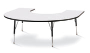 Berries® Horseshoe Activity Table - 66" X 60", A-height - Freckled Gray/Black/Black