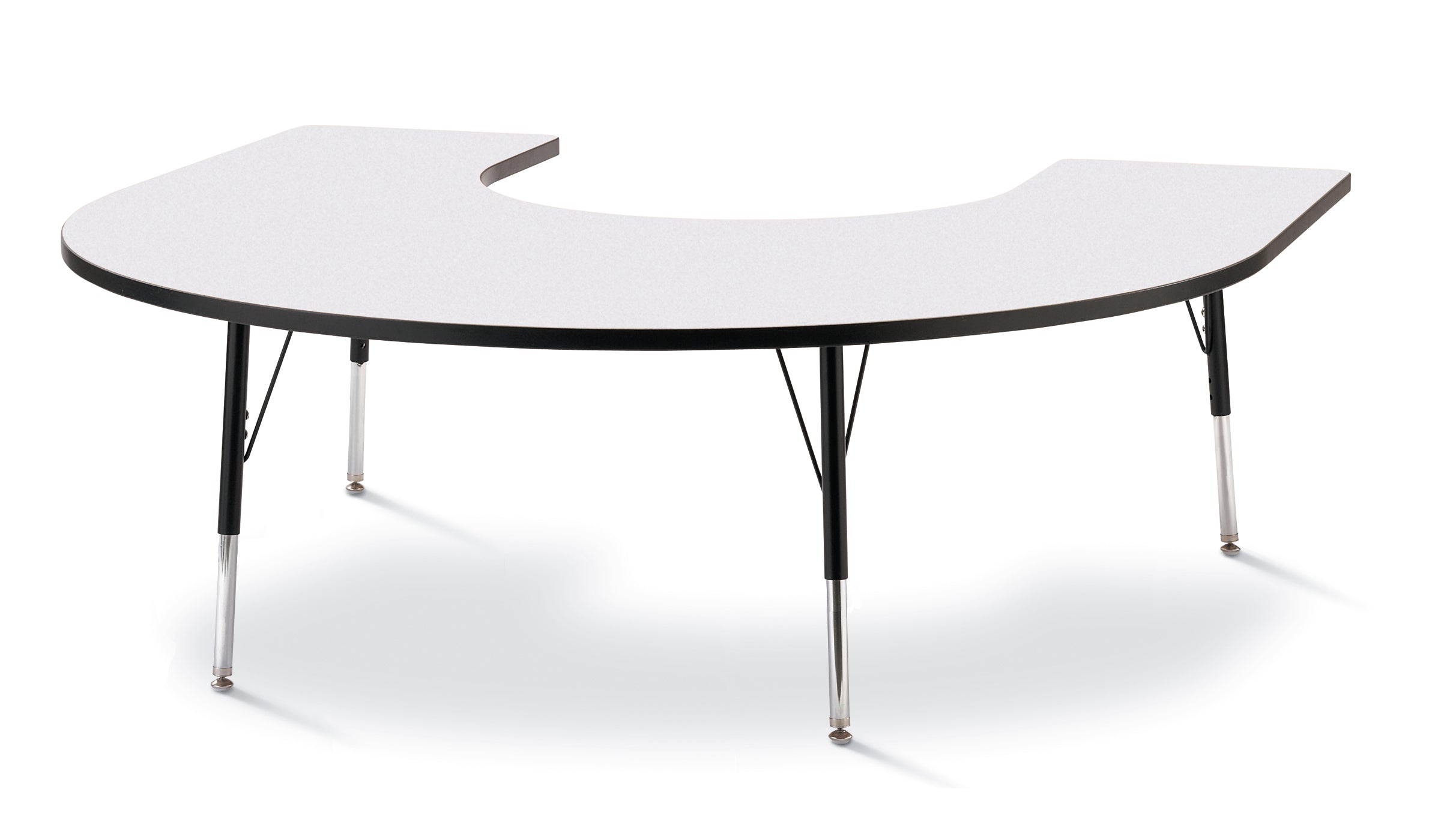 Berries® Horseshoe Activity Table - 66" X 60", A-height - Freckled Gray/Black/Black