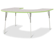 Berries® Horseshoe Activity Table - 60" X 66", A-height - Driftwood Gray/Key Lime/Gray