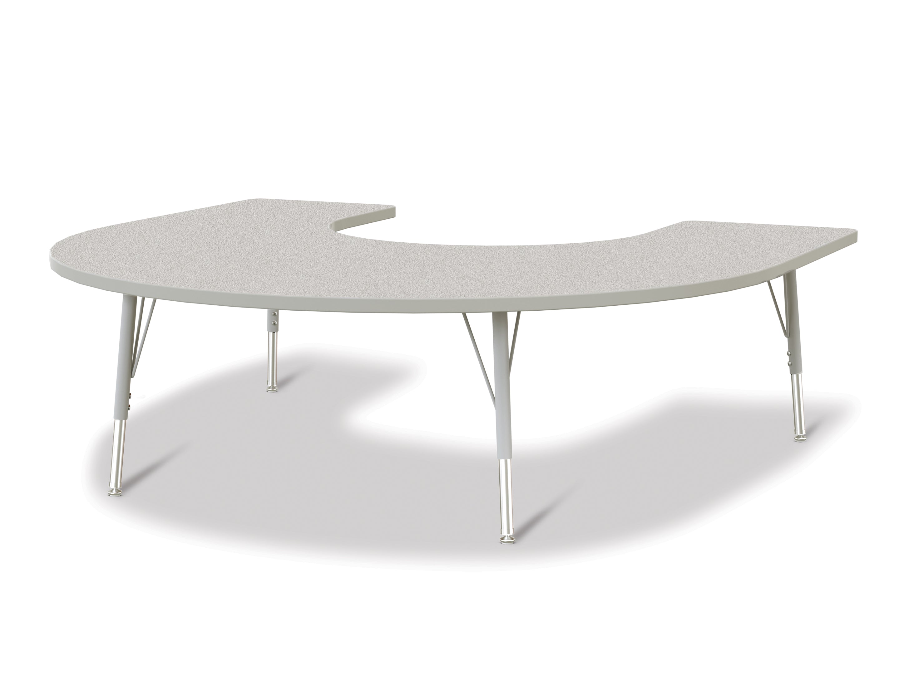 Berries® Horseshoe Activity Table - 66" X 60", E-height - Freckled Gray/Gray/Gray