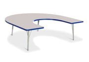 Berries® Horseshoe Activity Table - 66" X 60", E-height - Freckled Gray/Blue/Gray