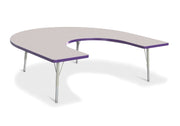 Berries® Horseshoe Activity Table - 66" X 60", E-height - Freckled Gray/Purple/Gray