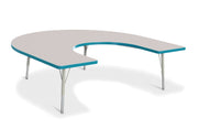 Berries® Horseshoe Activity Table - 66" X 60", E-height - Freckled Gray/Teal/Gray